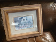 Wooden Framed Cottage Artwork – Dawna Burton 1986 – 13 inches width