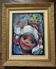 Lyonel Laurenceau Signed Framed Canvas Child Portrait Painting Realism 12×16 in