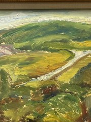 ANTIQUE PAINTING JO CAIN 1930’S WPA ARTIST NEW YORK LANDSCAPE BEACH COASTAL