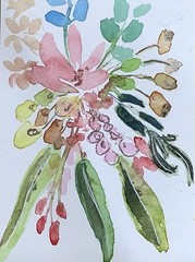 ACEO Painting By Kenna art Card Flowers 2.5” X 3.5” Signed Original ÀTC