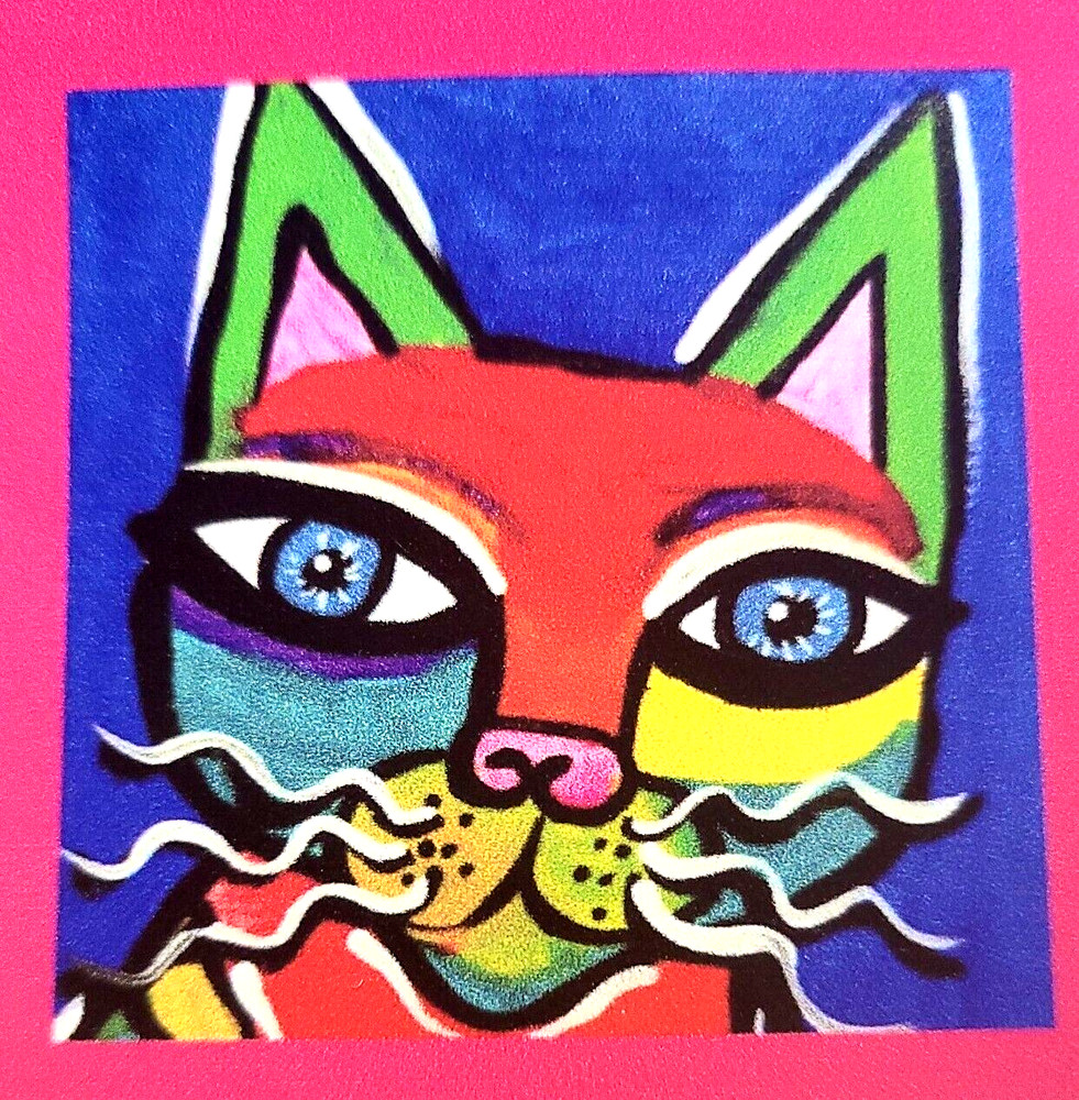 „NEW“ NOT ACEO ABSTRACT CAT“ 2.5X2.5 ART MAGNET 2000-now