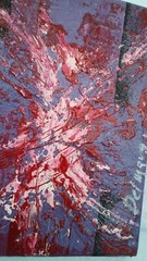 Painting Original DelMarq Wall Decoration Red White and Purple Colors