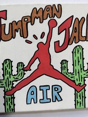 Travis Scott Painted Jumpman Air Jordan Cactus canvas Wall Art 10x10inch