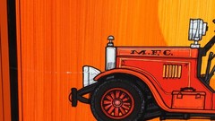 FRED BONN Original acrylic painting Fire Truck The Mohagen Fire Co Middleton NY