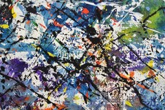 Jackson Pollock Style Giant Canvas Painting 81”X62” (6 Foot 9 inch) Abstract XXL