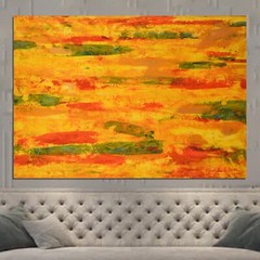 64”X44” Gerhard Richter style canvas ￼painting Acrylic,Abstract, Modern,X Large