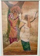 Vintage MCM Rare Batik Painting By Singapore Indonesian Artist Choo Keng Kwang