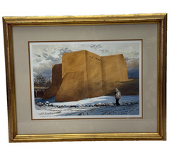 Michael McCullough Original Watercolor Painting St Francis de Assisi Taos NM 86′