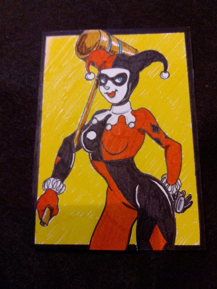 Harley Quinn Sketch Card Batman BTAS Artwork by Chamberlain ACEO Artcard Villain