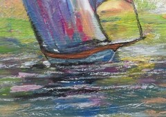 Picture acrylic on canvas/size 30 x 30 cm/natural/# 37, painter K. Langen