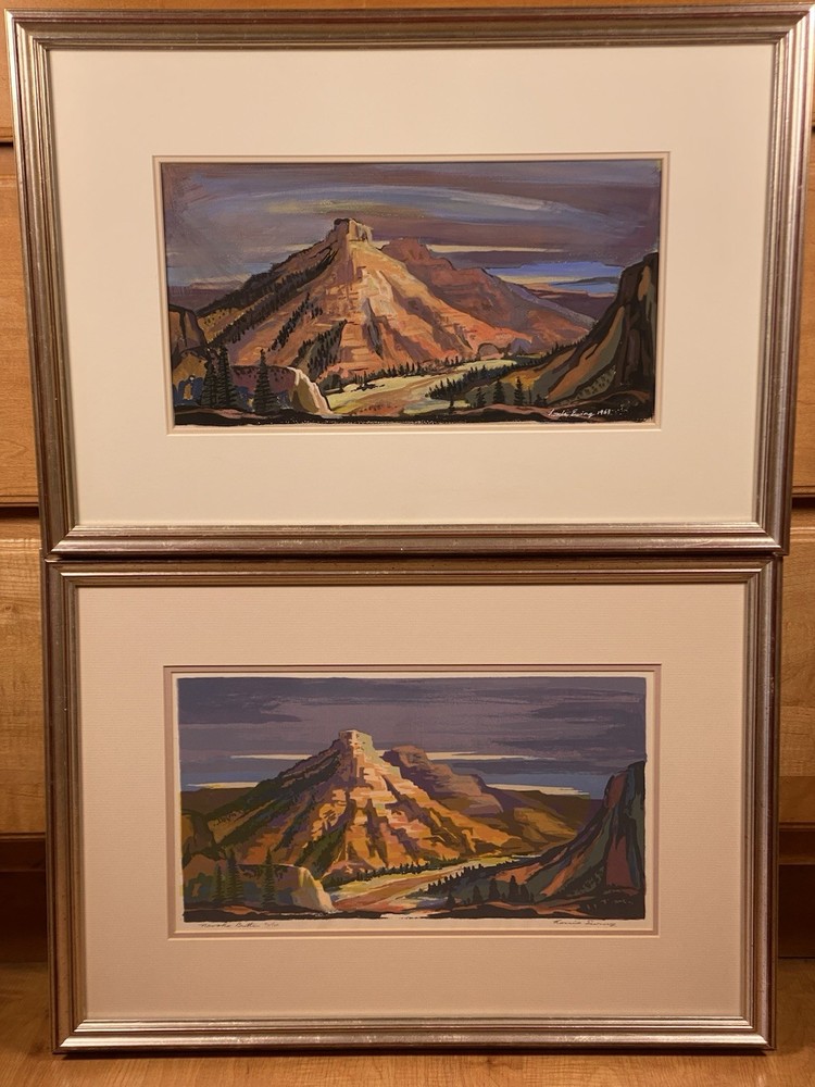 RARE Louie Ewing „Navaho Butte“ Original Gouache Painting & Serigraph Fine Art