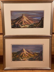 RARE Louie Ewing „Navaho Butte“ Original Gouache Painting & Serigraph Fine Art