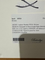 Andrew Warden. Title; Riviera. AP Edition. signed in pencil by artist.