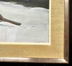 Original Bird Art Painting Cardinals by Robert Verity Clem, Signed, 1956, Framed