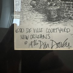 VTG 1976 FRAMED SIGNED DON DAVEY PENCIL ART PRINT MAISON DE VILLE NEW ORLEANS