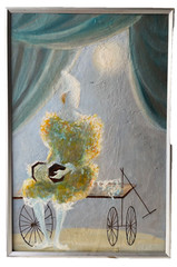 MID 20th ART SIGNED – OIL ON PANEL – CIRCUS CLOWN – PORTRAIT OF AUGUST MUSICIAN