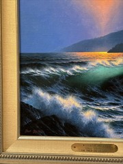 DAVE DALTON PAINTING COASTAL SUNSET BEACH EVENING ORIGINAL FAMOUS OIL 18′ LISTED