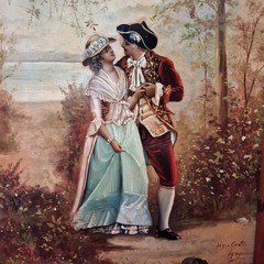 Antique S.C. Raymond Oil Paining On Wood With An Original Wooden Frame 16×13.5in