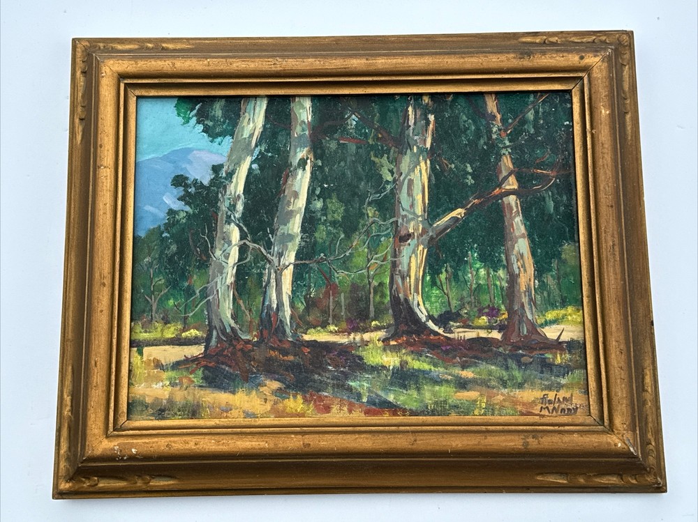 Roland Mcnary Painting San Diego California Listed Landscape Antique Early Oil