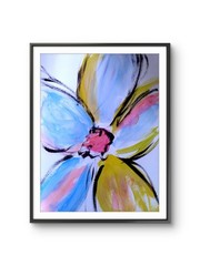 Original Signed 9×12 Pastel Flower Acrylic Impressionist Art on Paper Decor