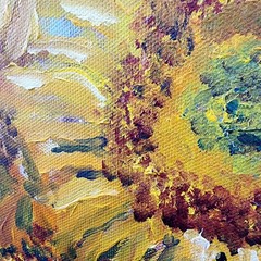 K Gaourer Signed Still Life Sunflowers Red Pale Oil Painting Folk Art 18×24