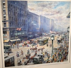 Chicago Early 1900’s/ State&Washington / Watercolor Painting;32×32”/44×44”Framed