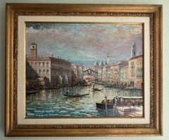 Luciano Rampaso (French, B. 1936) ~Le Grand Canal ~Venice Original Painting