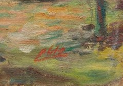 Antique/Vintage European Signed Oil Painting Cows Grazing in Woods 40.5 x 57.5cm