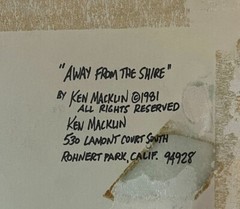 Rare Original Vintage 1981 Ken Macklin „Away From The Shire“ Painting 16″ LOTR