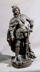 19th Century Pair of Military Bronze Knight in Armor Boyer and Robinet