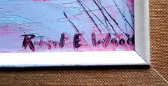 Listed Canadian Artist – Robert E. Wood (1919-1980) – O/C- 14″x22″ Signed