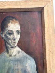 ANTIQUE PORTRAIT PAINTING WPA ARTIST LUCIUS CROWELL IMPRESSIONIST NEW YORK IL
