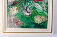 Eric de Vienne Flowers With Shell Oil Painting On Canvas Signed 03