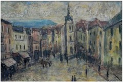 Curt Singer: City Landscape / Israeli Jewish Czech Czechoslovakian German