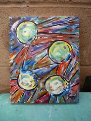 YOU CAN DO IT abstract NEW oil painting 8×10 canvas original art signed Crowell