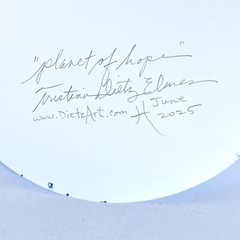 Art Original Planet of Hope Watercolor Painting Wall Art 8in Diameter on Yupo
