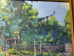 Eileen McDonnel „Home And Landscape Scene“ Oil Painting – Signed And Framed