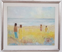 No: 1228 Oil Painting Artwork with Frame Maritime Landscape Sea People