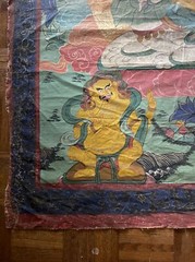 Antique Thangka Rare Large 60” Vintage Mural Size Temple Icon Painting Buddha