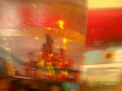abstract paintings on canvas original twilight boom of the urban dream mini city