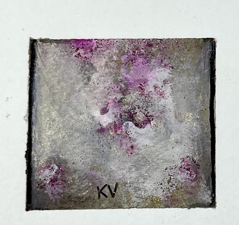 Mixed Media Mini Painting Ink Metallic Powders and Dyes Kathryn Vaughn Botti