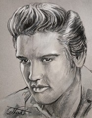 Pastel Painting Drawing Dorothy Laz Elvis Presley portrait
