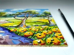 Hill Country Wildflowers Oil Painting Original Austin Texas Landscape 8×10 in