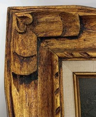 1972 Oil On Canvas Mission San Juan Capistrano In Ornate Hand Carved Frame Gold