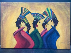 Original N. Melody Signed „Aristocrats“ Acrylic Painting