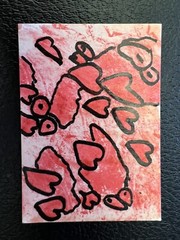 Thingiez ACEO original art card 1 of a kind 2.5 „x 3.5“ Folk Outsider Abstract