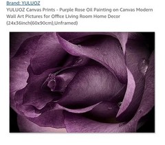 BEAUTIFUL PURPLE ROSE CANVAS OIL PAINTING 15 3/4 X 11 3/4