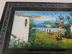 Hand Painted Landscape&Home Scene~Hand Signed Ceramic Art Tile 8″x12″ Mexico~New