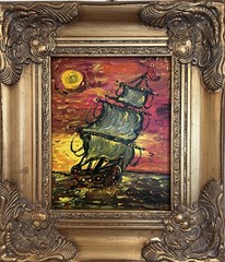 Original Acrylic painting by Serg Graff, Seascape Titled „Eclipse“ , COA