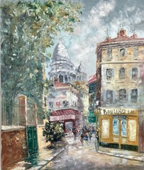 Oil on Canvas-Original-Montmartre Paris Contemporary Art France – 18″ x 21.5″
